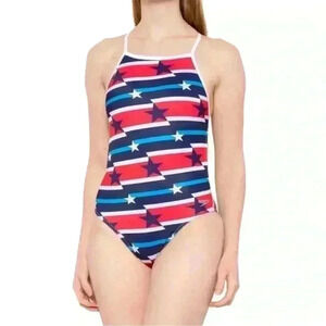 Speedo Printed The One 900 One-Piece Swimsuit in Red/White/Blue Size 20 NWT